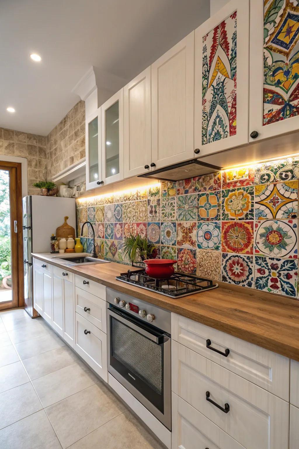 Create a gallery effect using artistic coverings.