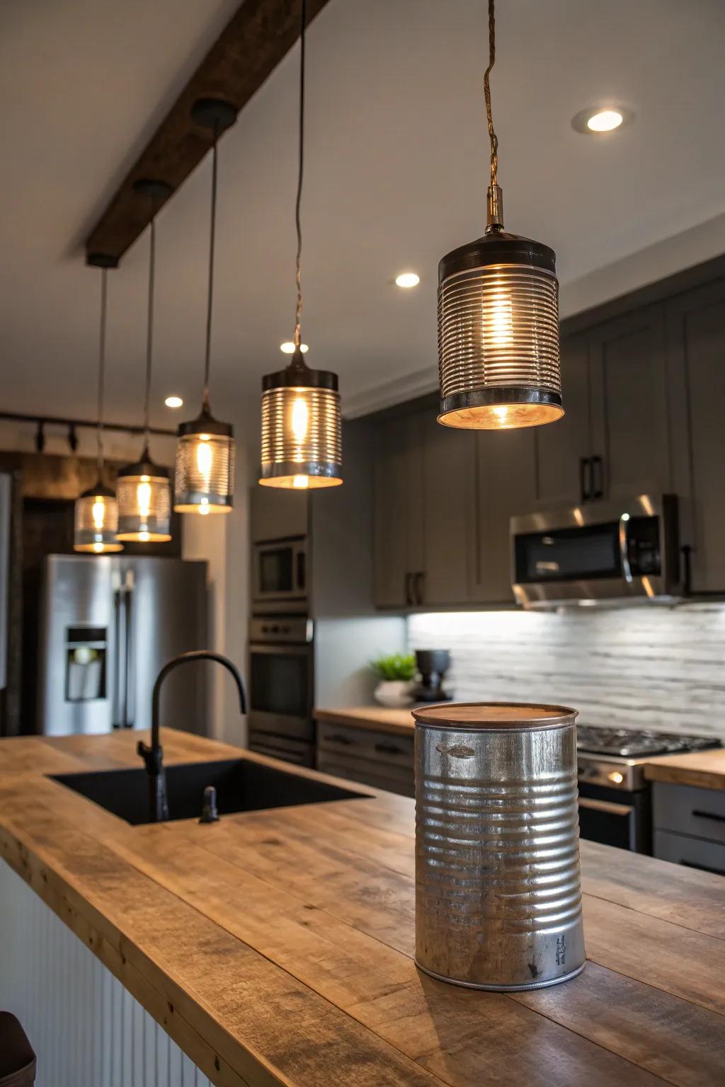 Upcycle with style using metal can lights.