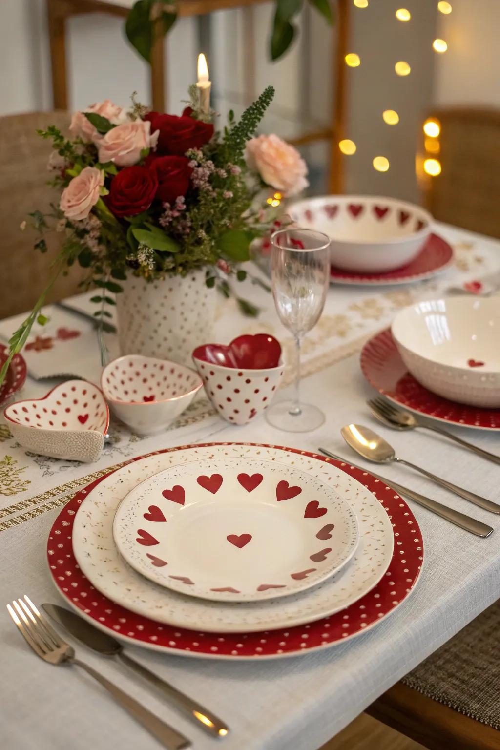 Themed dinnerware ties the table setting together.