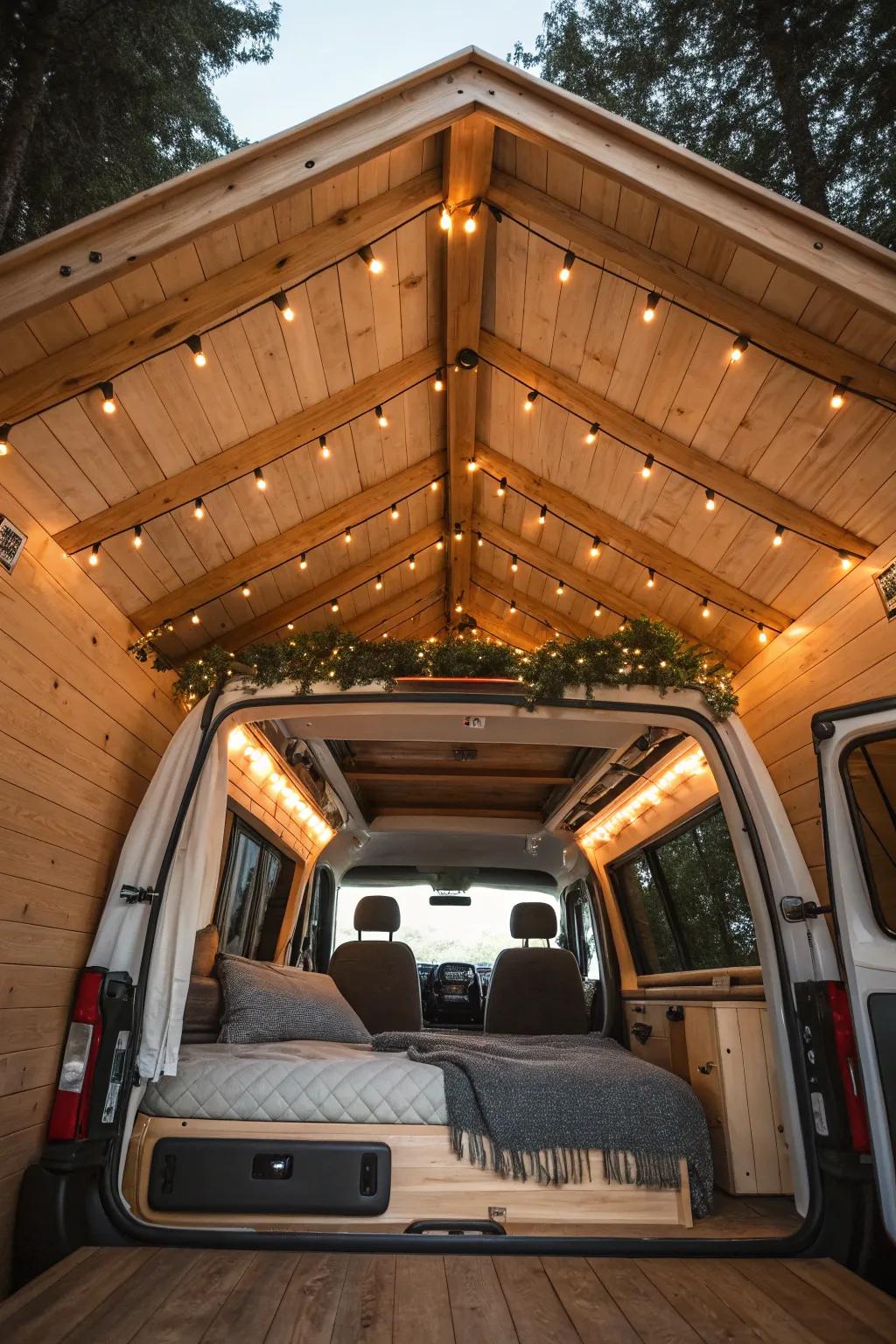 Ceiling beams add a unique building element to your van.