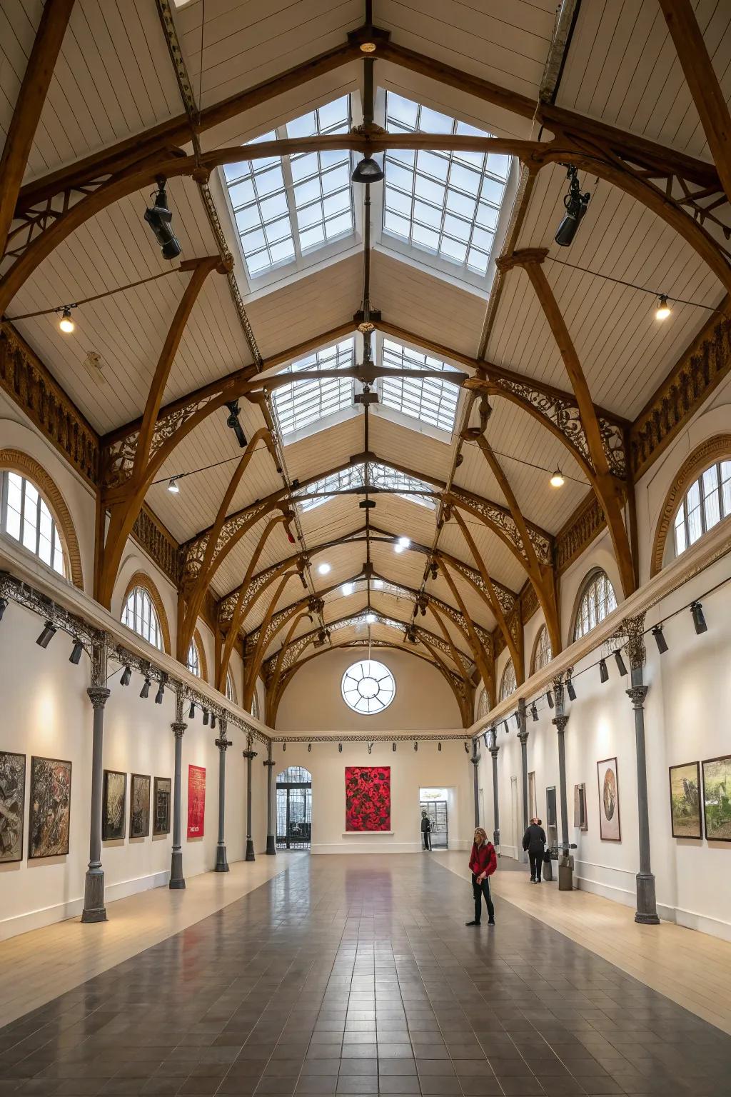 Audacious expression achieved with extensive woodwork on a vaulted ceiling.