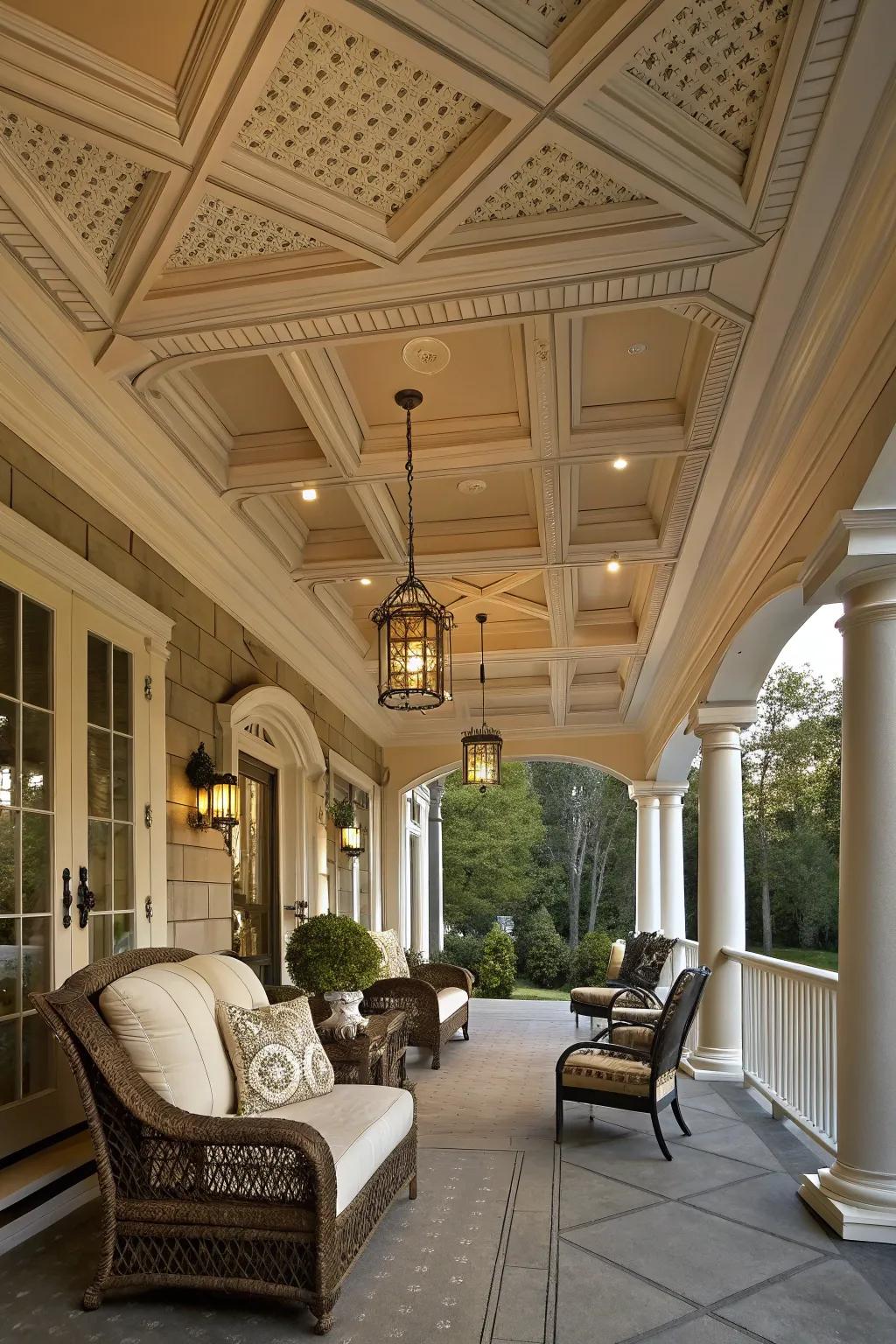 Elevate beauty with a patterned ceiling.