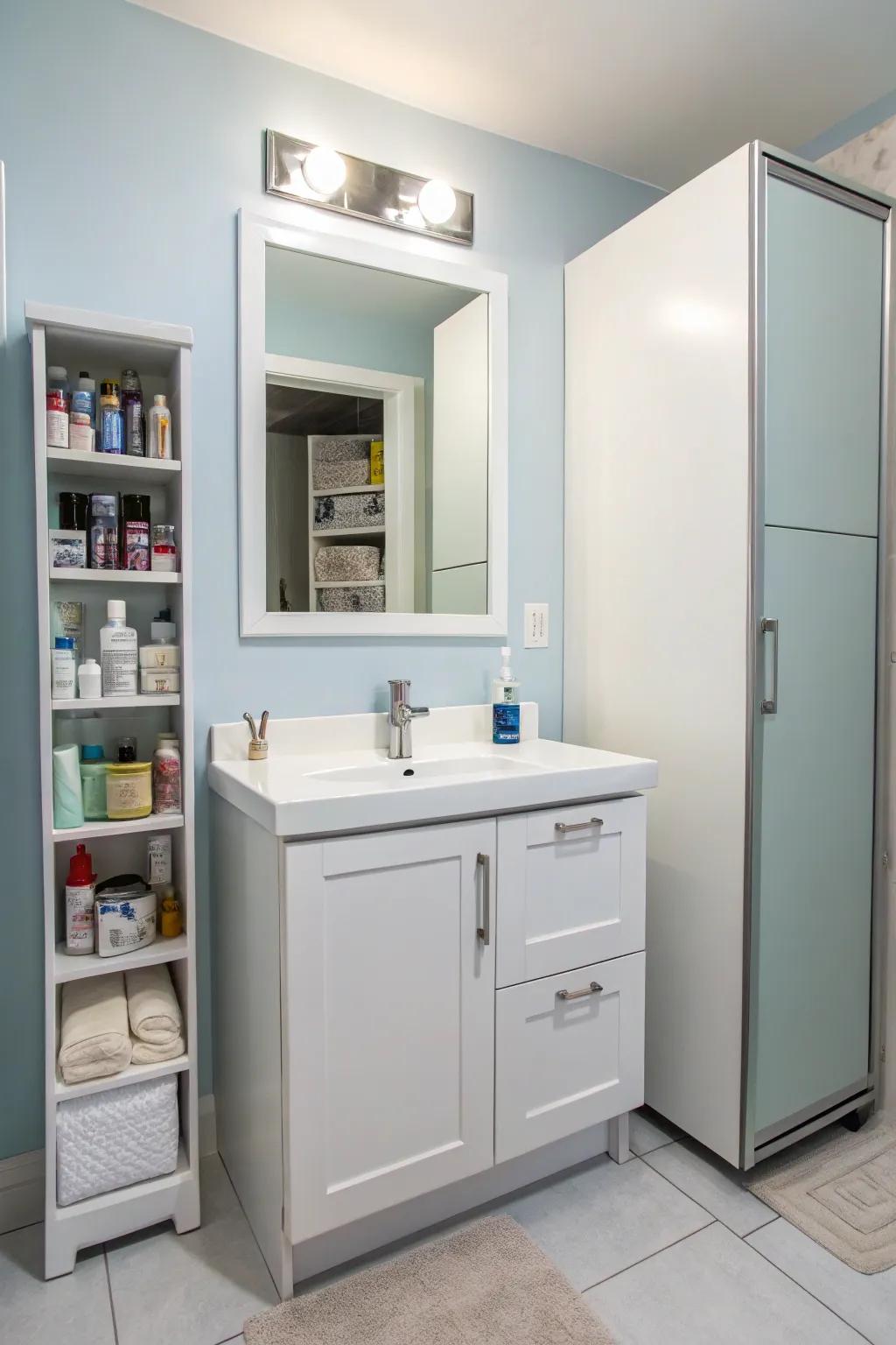 Concealed storage ensures a sleek and clutter-free aesthetic.