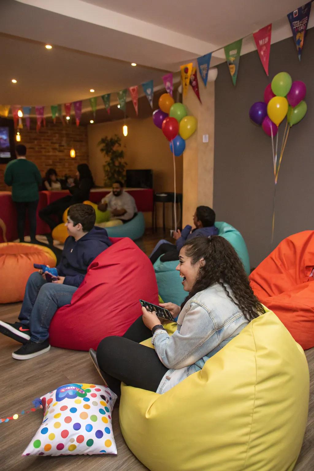 A chill space offers a comfortable retreat for guests.