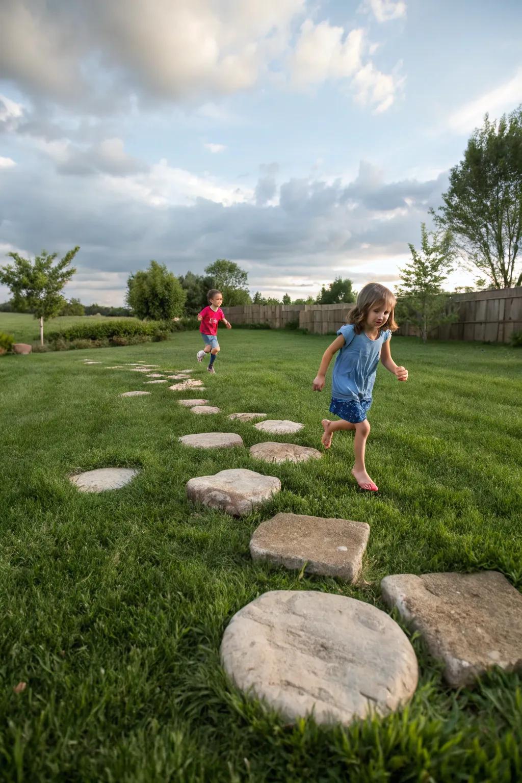 Stepping stones create playful and whimsical garden paths.