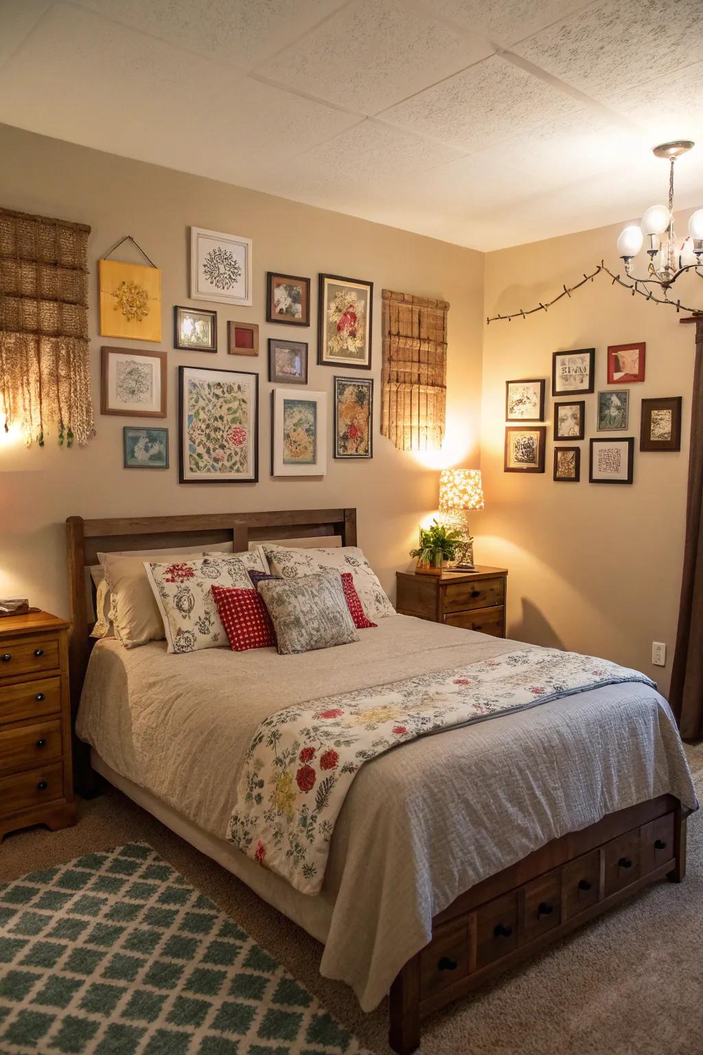 Art projects you make yourself make your bedroom personal with creativity.
