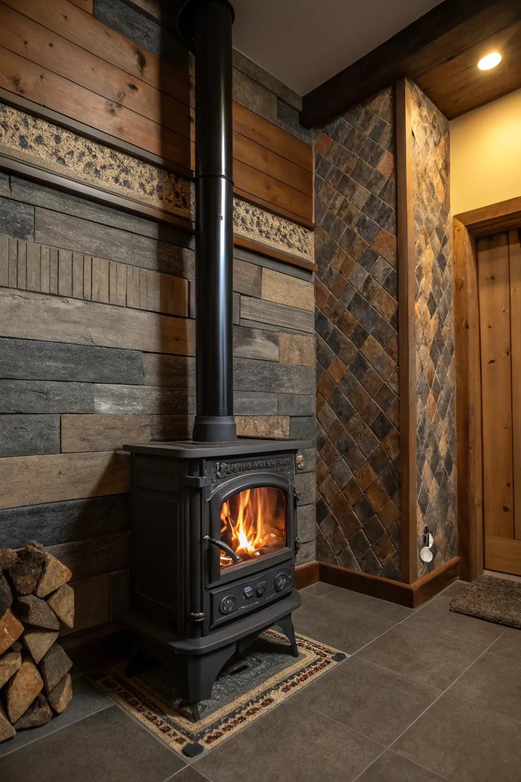 Mixing materials establishes a chic and layered aesthetic.