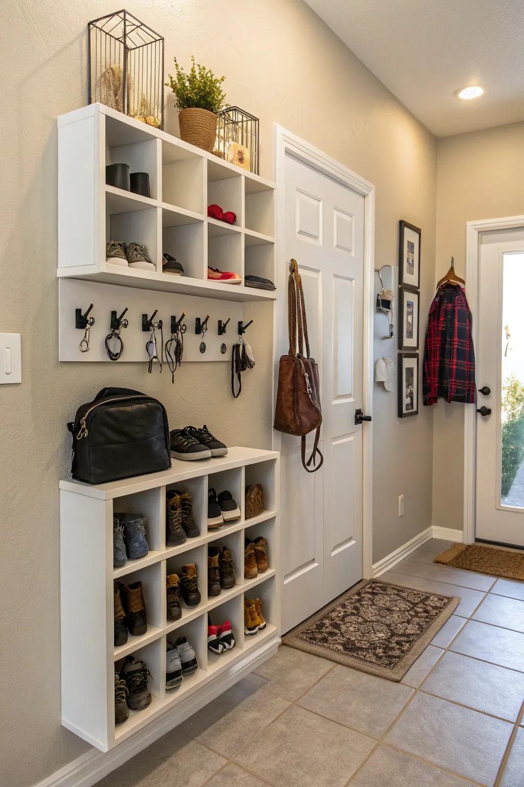 Create an organized and welcoming entryway with wall cubes.