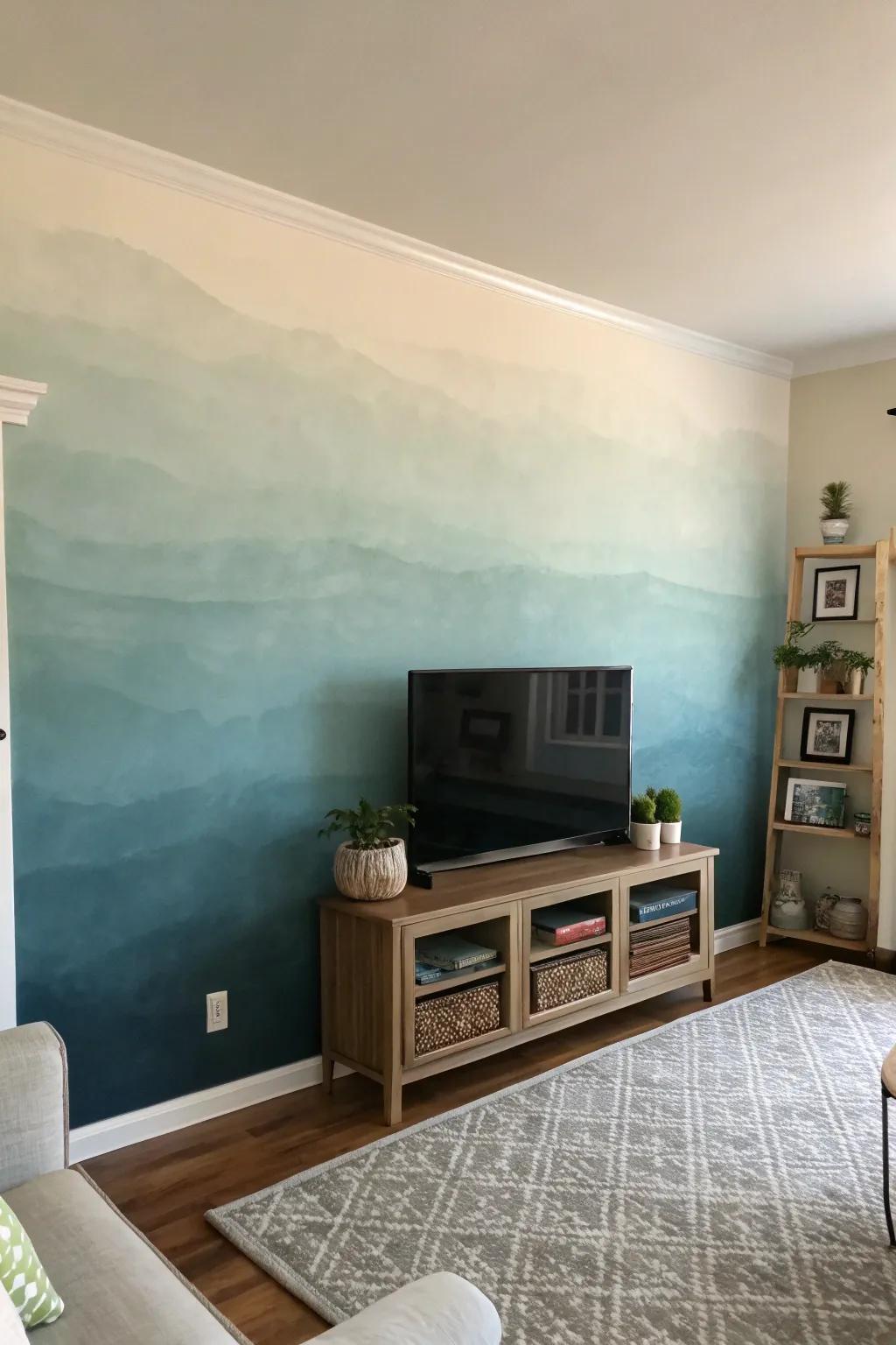 Ombre walls offer a subtle and artistic gradient effect.