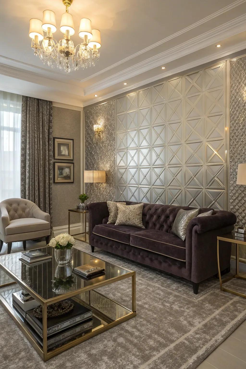 Elevate your area with the opulent shimmer of metallic accents.