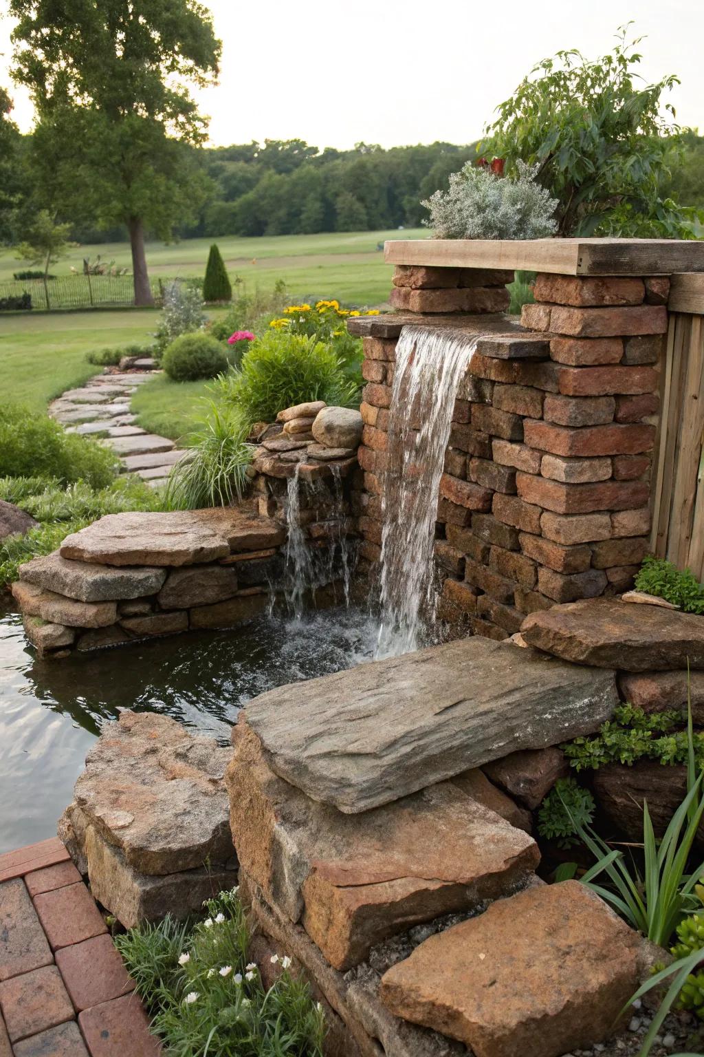 Recovered materials can add rustic charm.