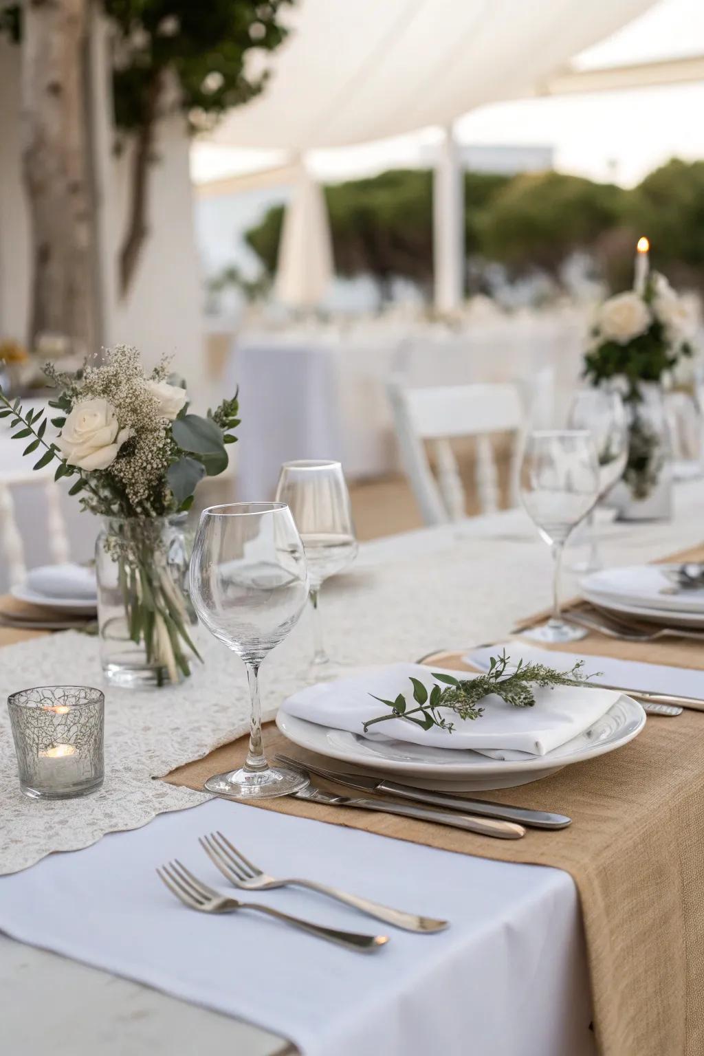 Simple refinement creates a modern and stunning wedding table setting.