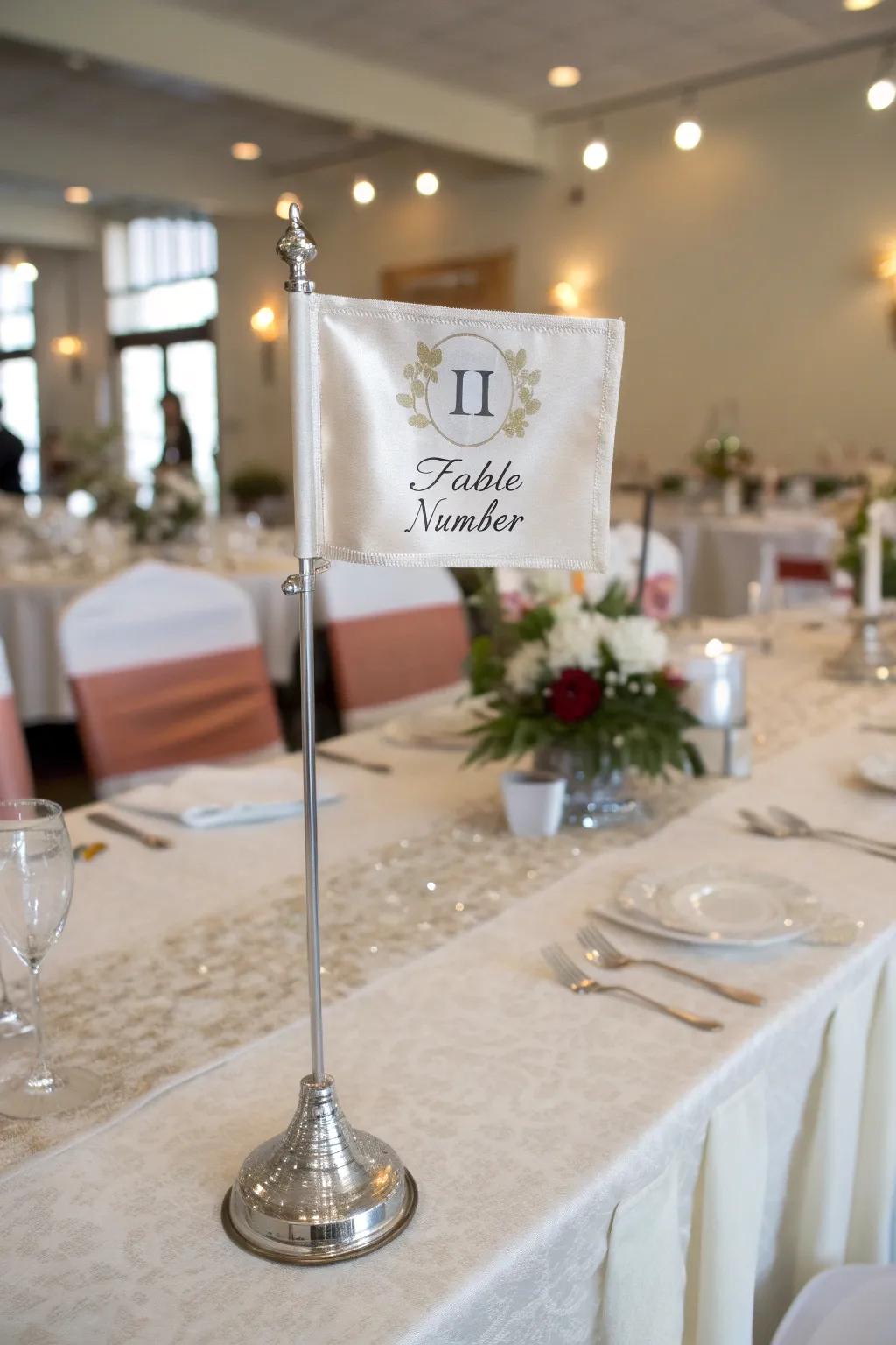 The wedding tables will have a whimsical touch thanks to the sign and stand displays.