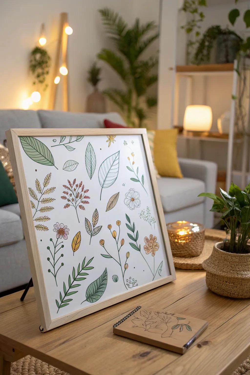 Nature-inspired designs on a display board welcome display.