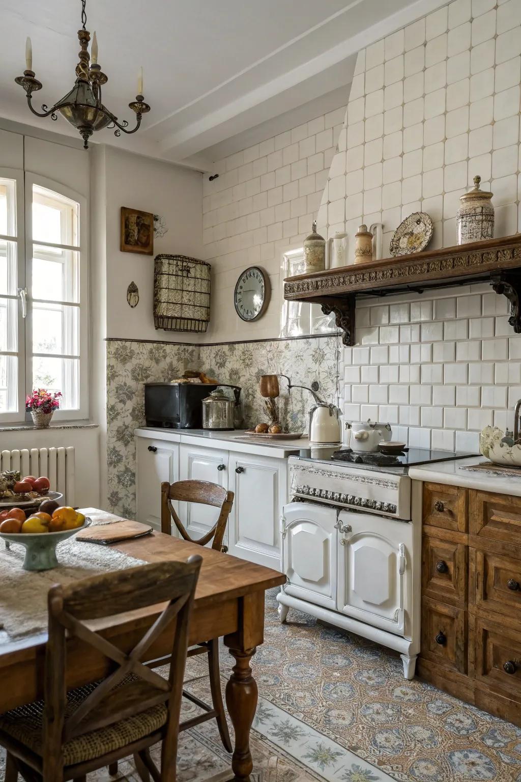 Beveled-edge tiles contributing classic allure.
