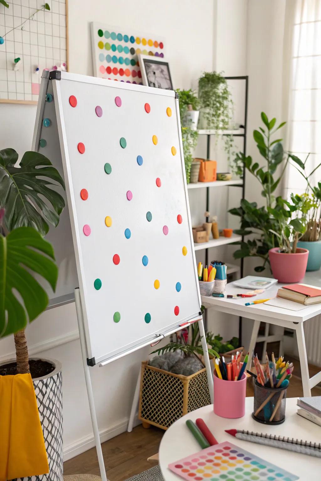 Dry erase dots make note-taking fun and eco-friendly.