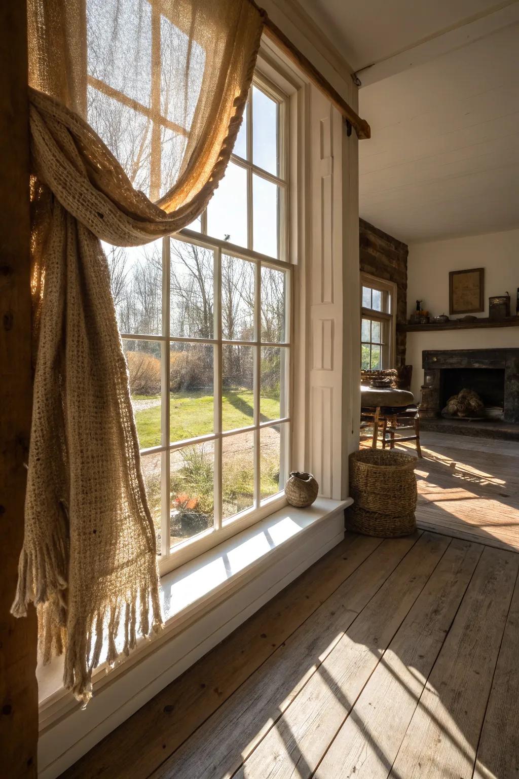 Country charm using natural fabrics.