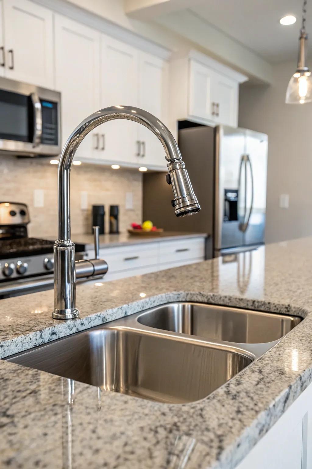 Wall-mounted faucets offer modernity and space efficiency.