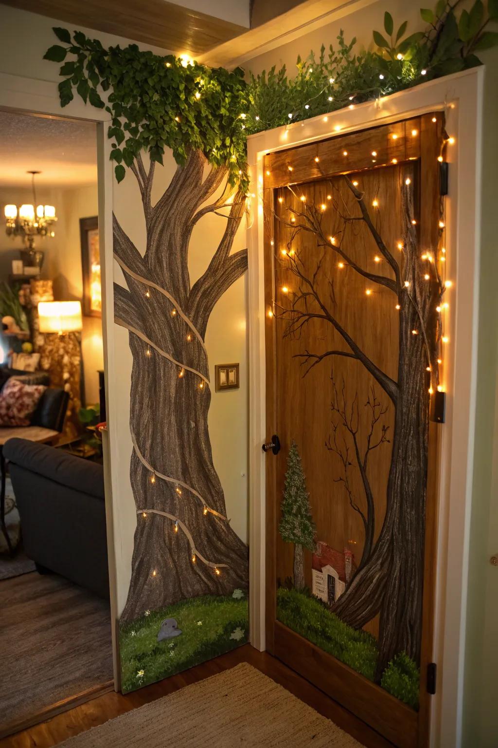 Step into a fairytale forest with this enchanting door decoration.