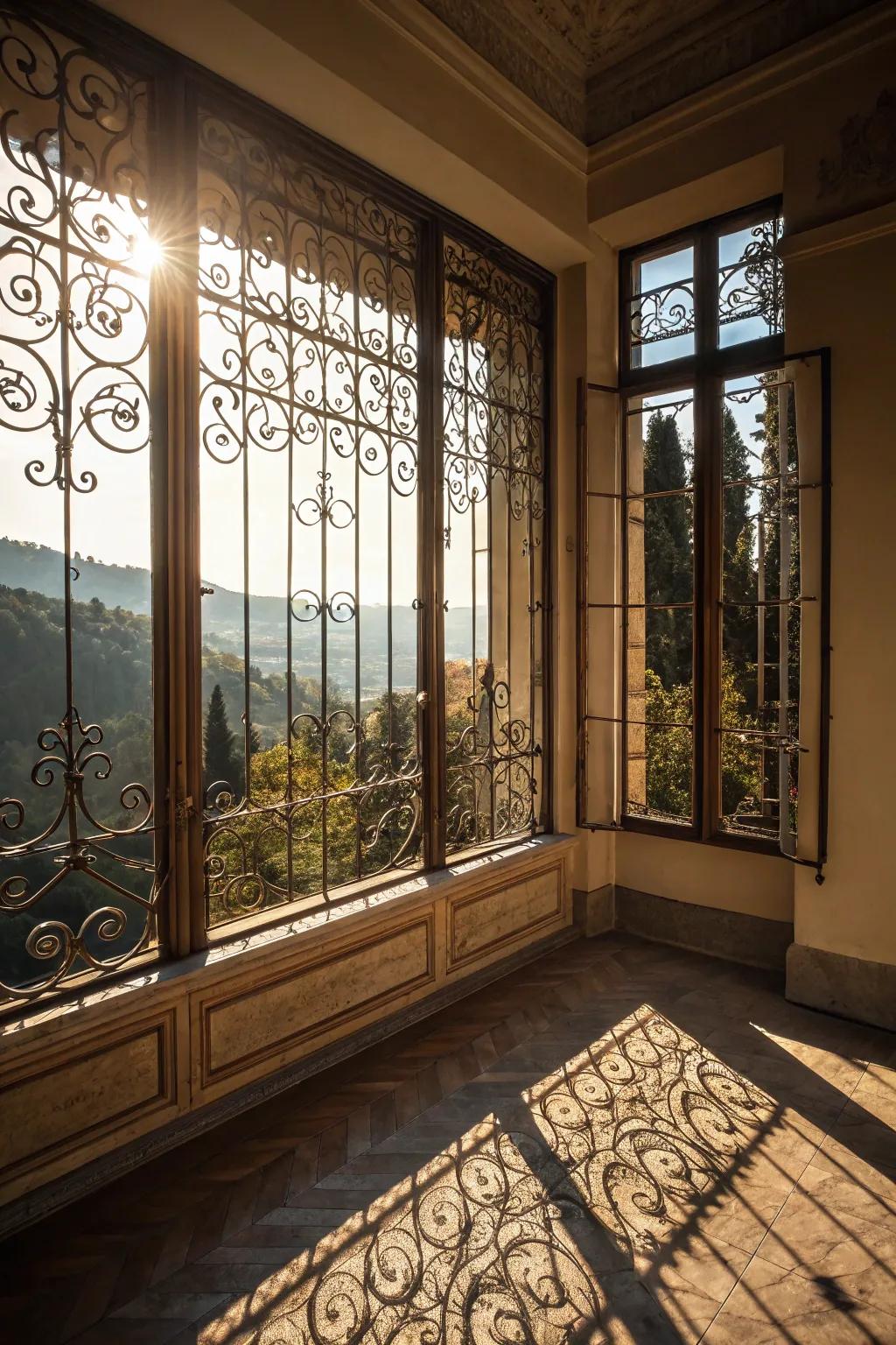 Forged metal grates combine safety with elegance.