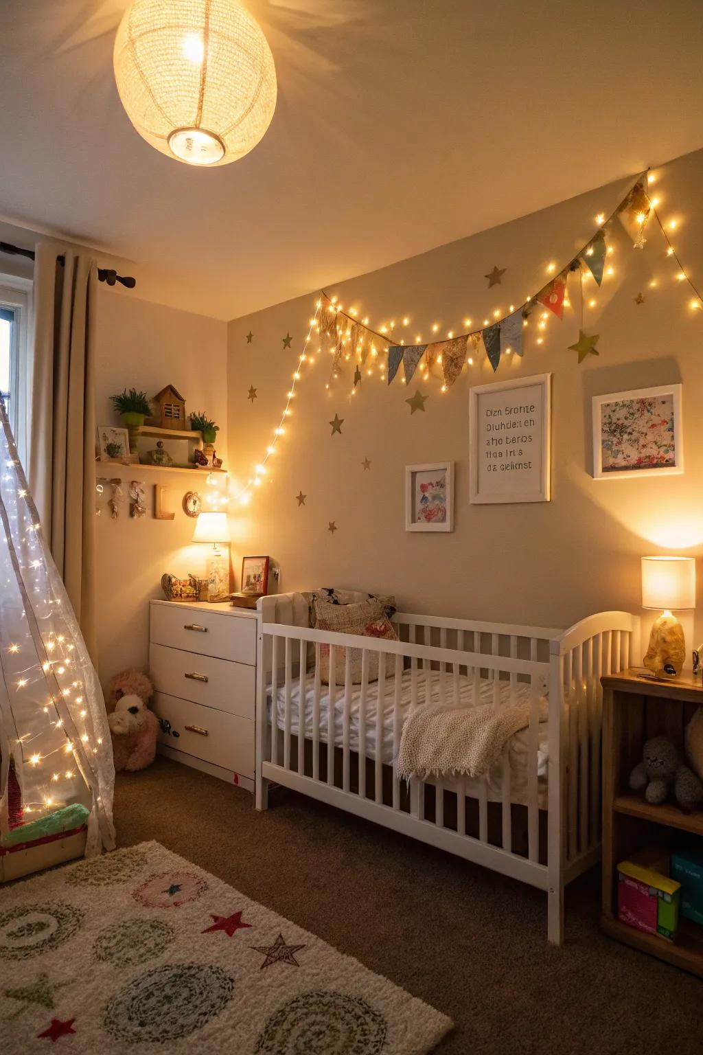 Mood lighting makes a soothing vibe for relaxation.