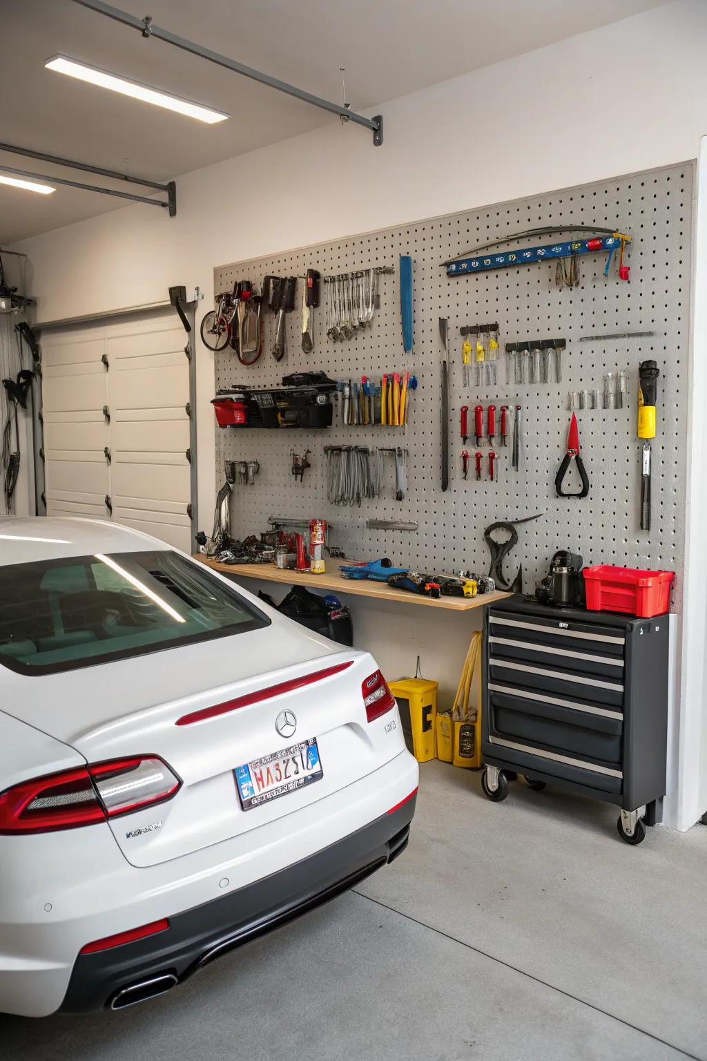 Keep your tools organized and adaptable with a versatile pegboard.