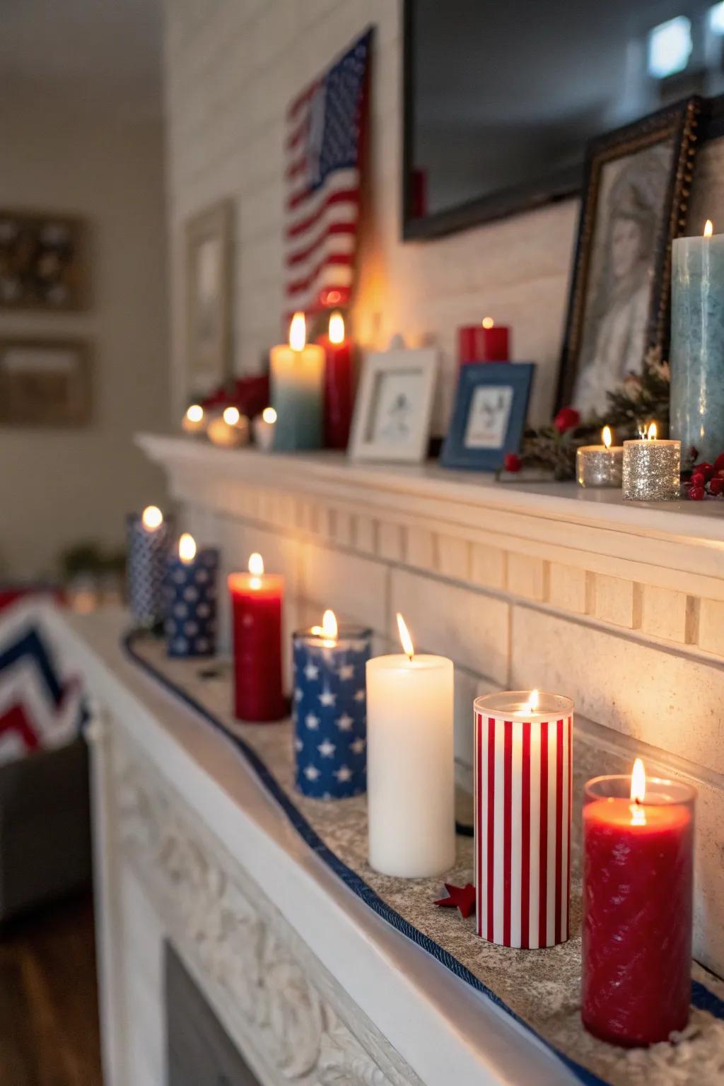 Torches in nationalistic colors establish a snug and celebratory mood.