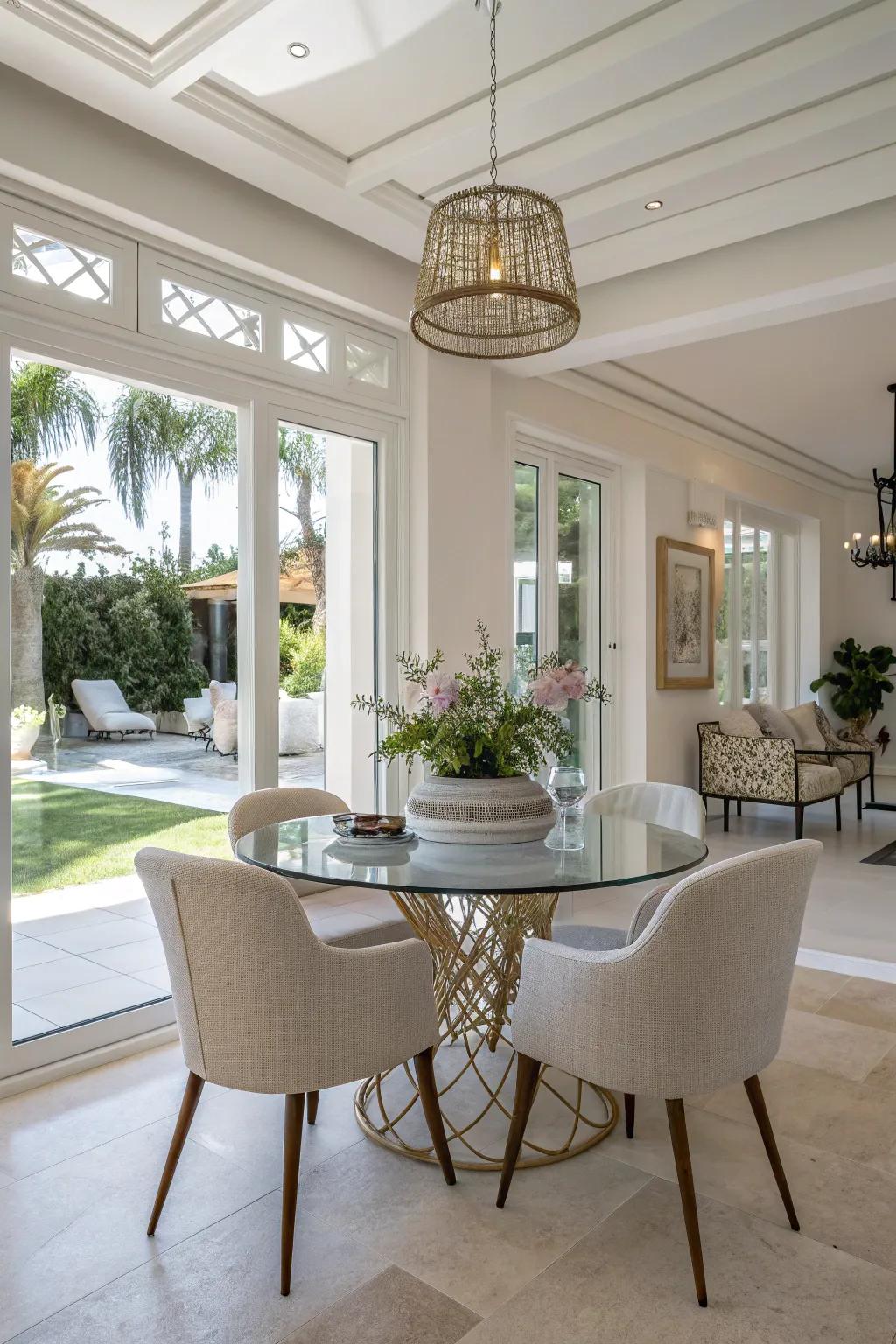 See-through furniture for an open look.