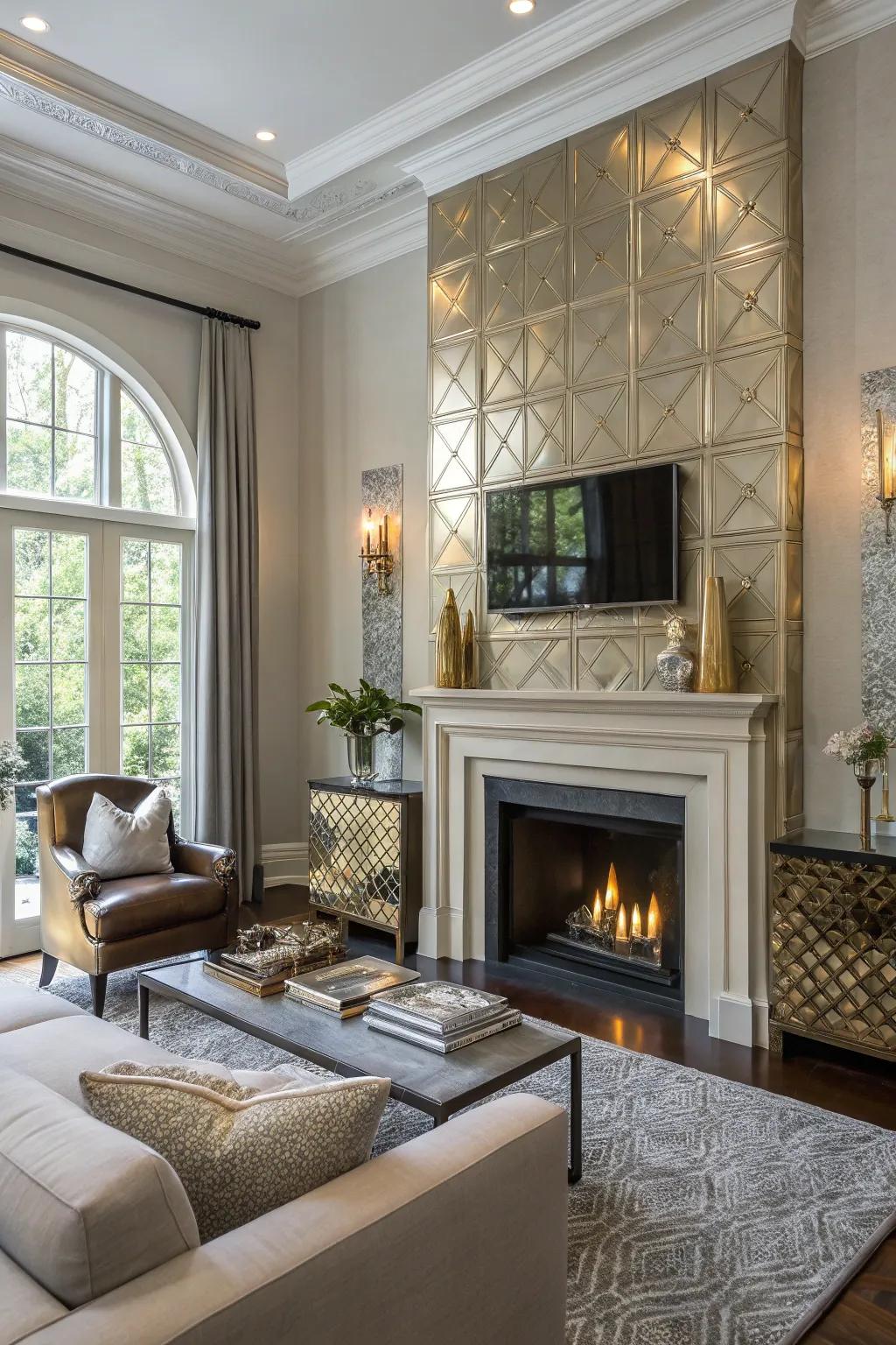 Metal details introduce luxury and shimmer.