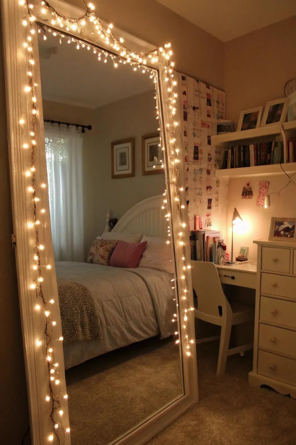 Sparkle lights injecting a magical glow to the room.