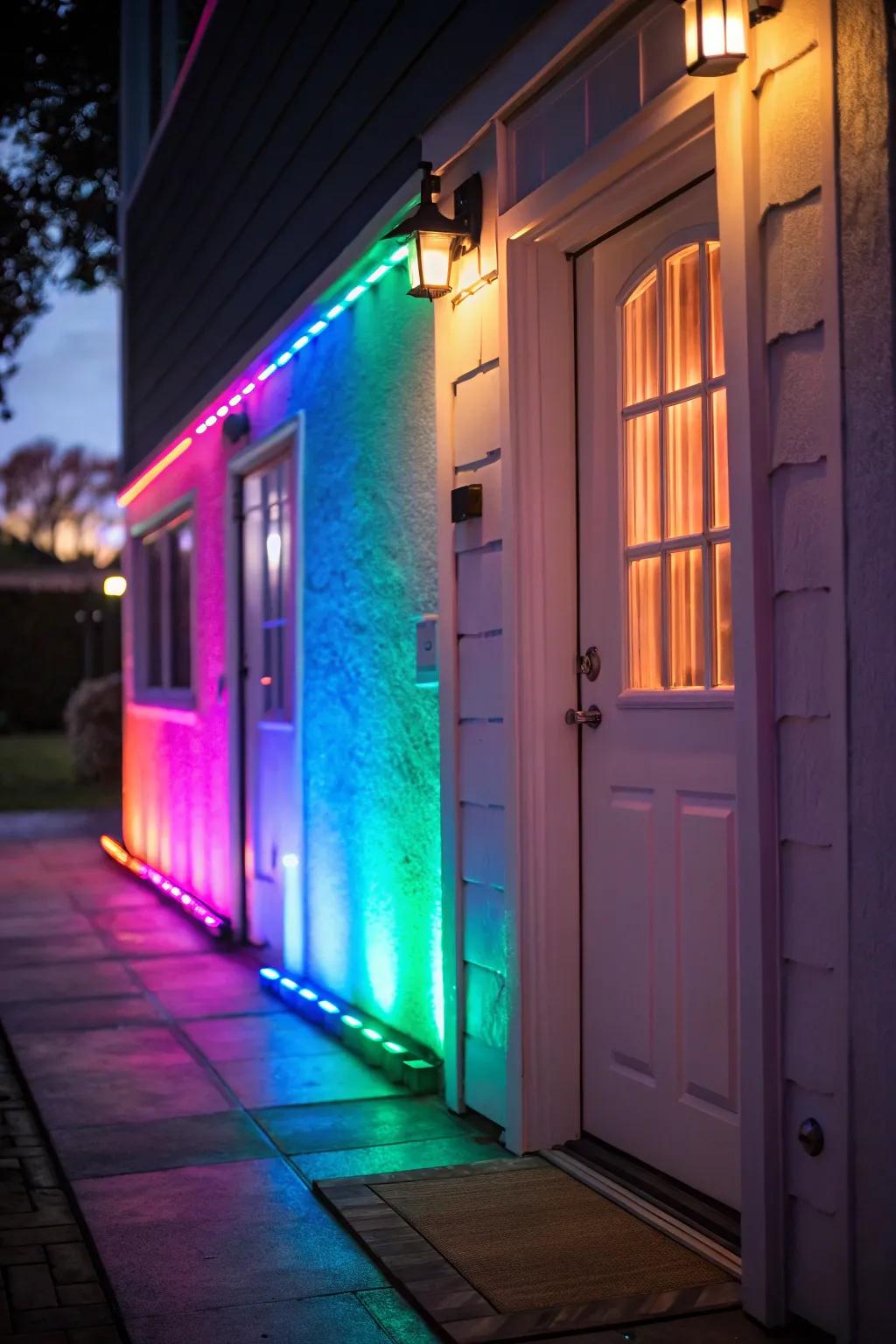 Color-changing LED lights are playful and add a fun touch.