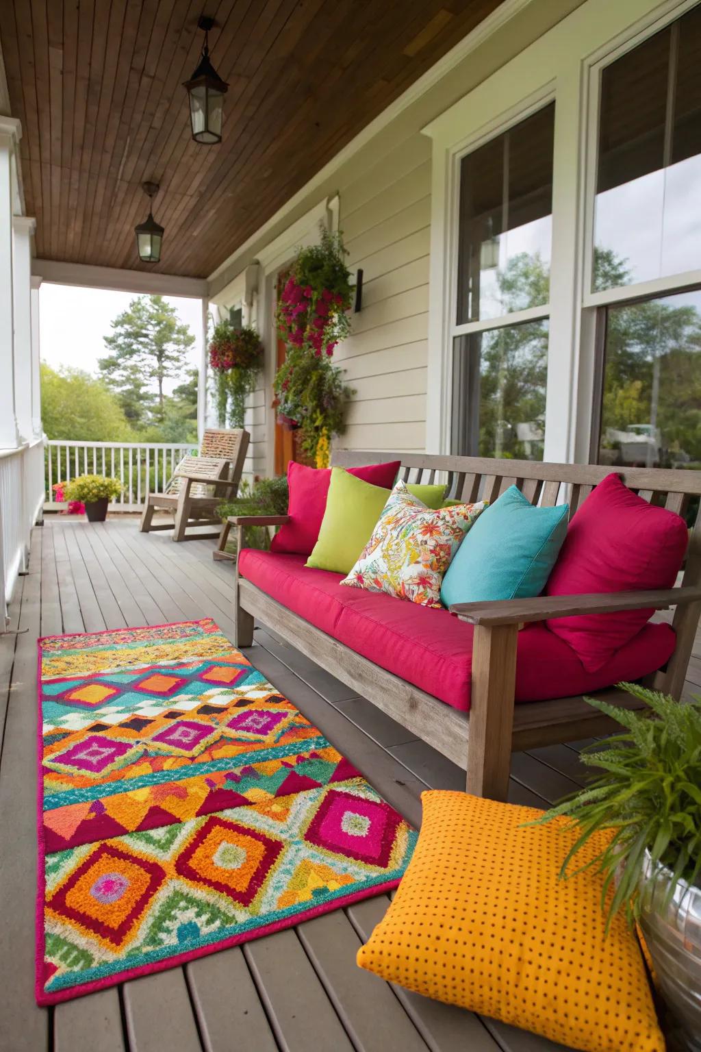 Enhance your porch with striking color highlights.