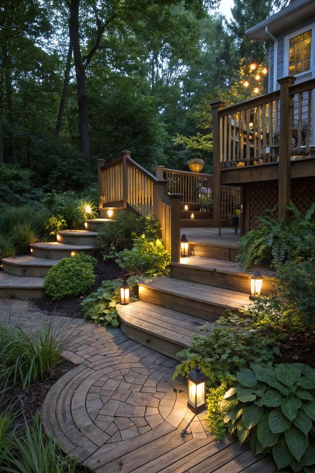 Solar lights illuminate your deck sustainably.