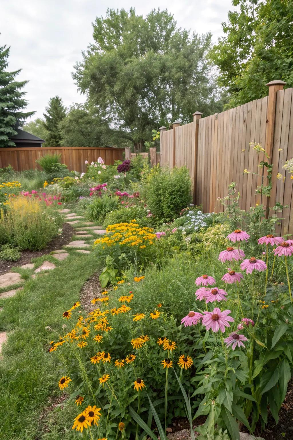Local flora creates a sustainable, low-upkeep garden.