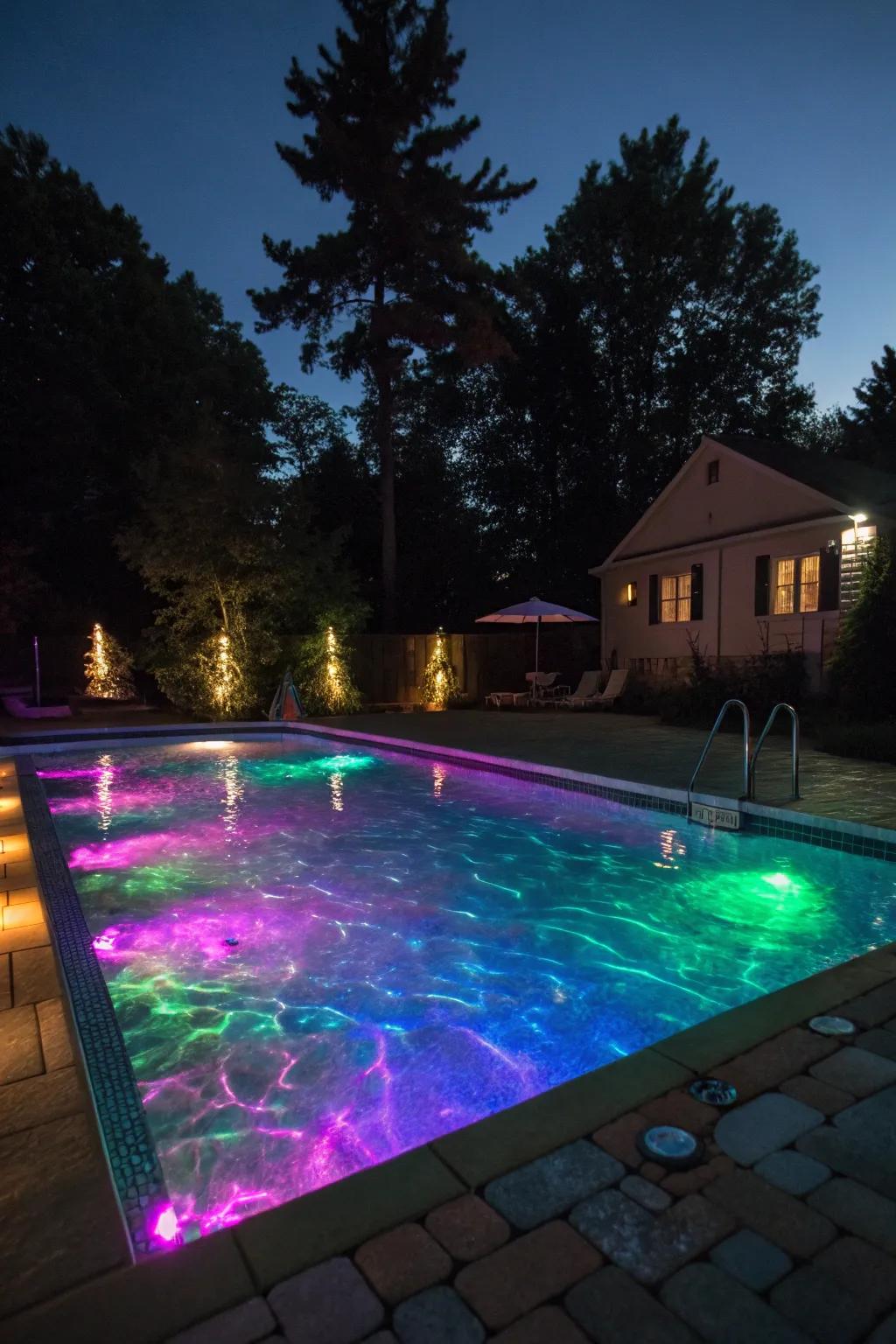 Create a magical atmosphere with submersible diode lights.