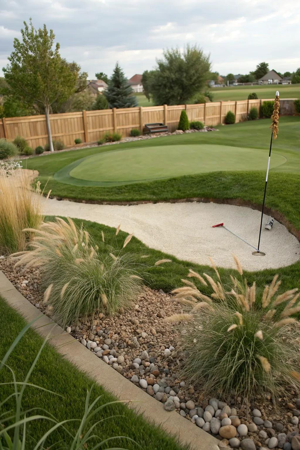 Refine your golf skills with a backyard putting green.