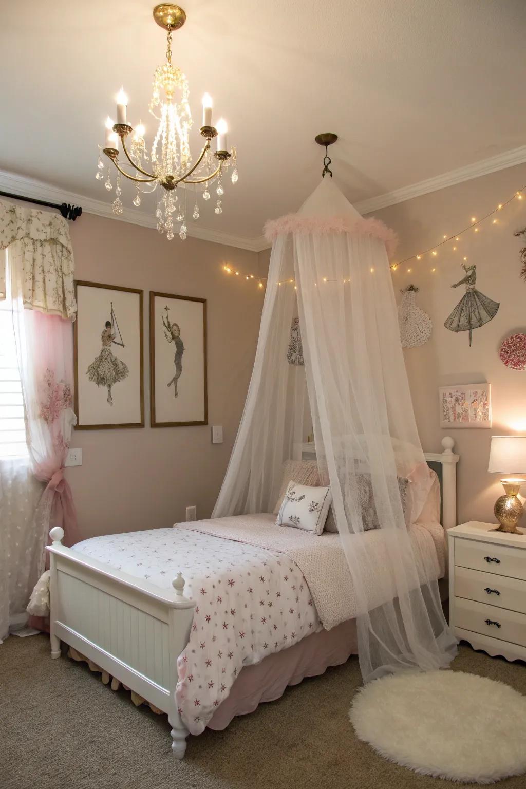 Netting injects a whimsical, skirt-like elegance.