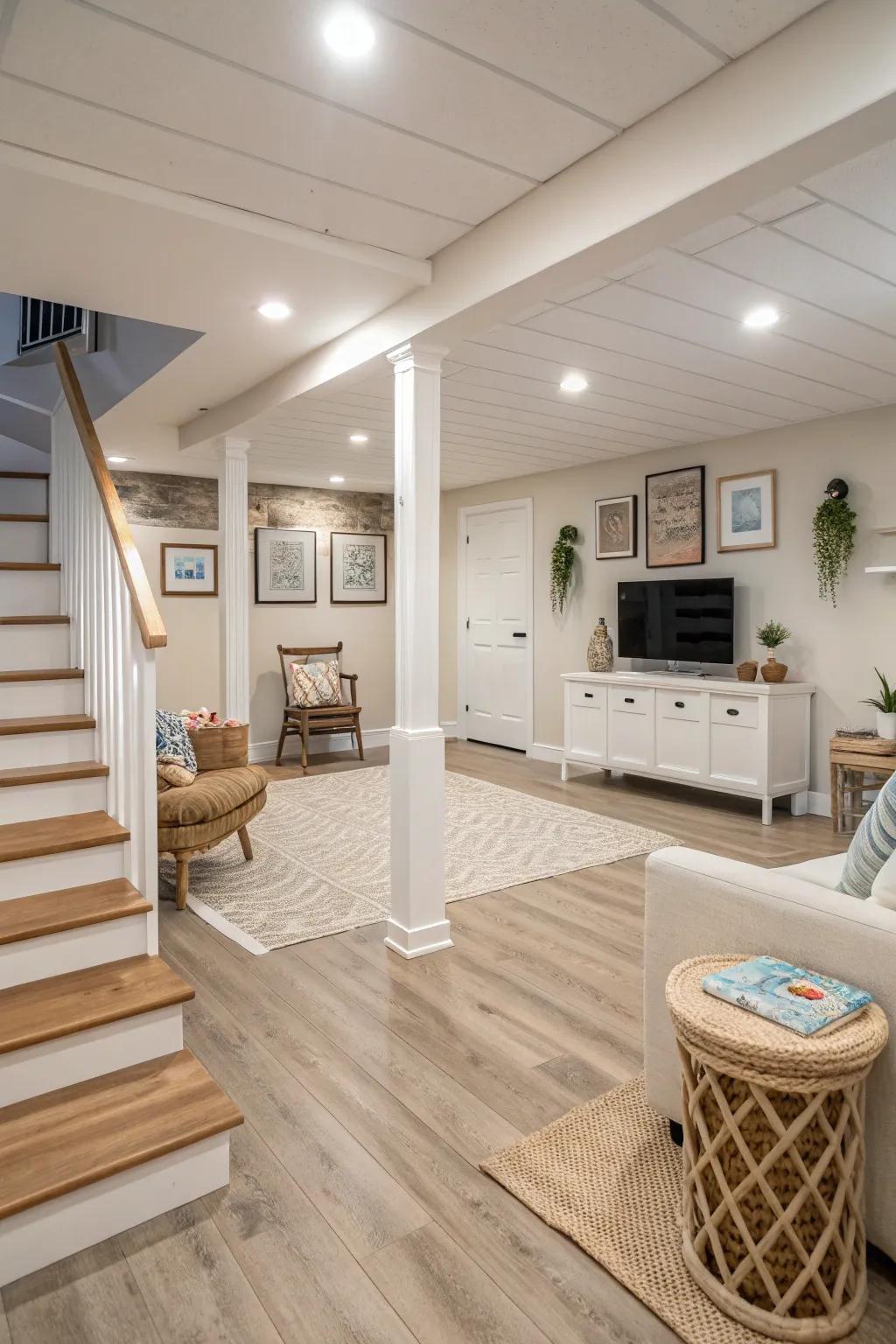 Pale wood flooring accentuates Nordic simplicity.