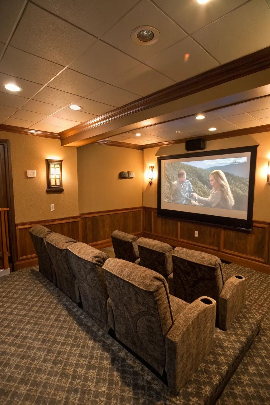 A comfortable and effective home theater setup is ensured by optimizing small spaces.