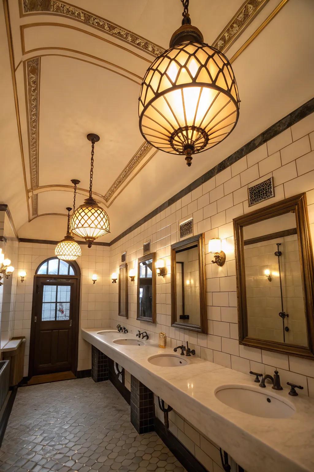 Retro lighting brings nostalgia and warmth to the room.