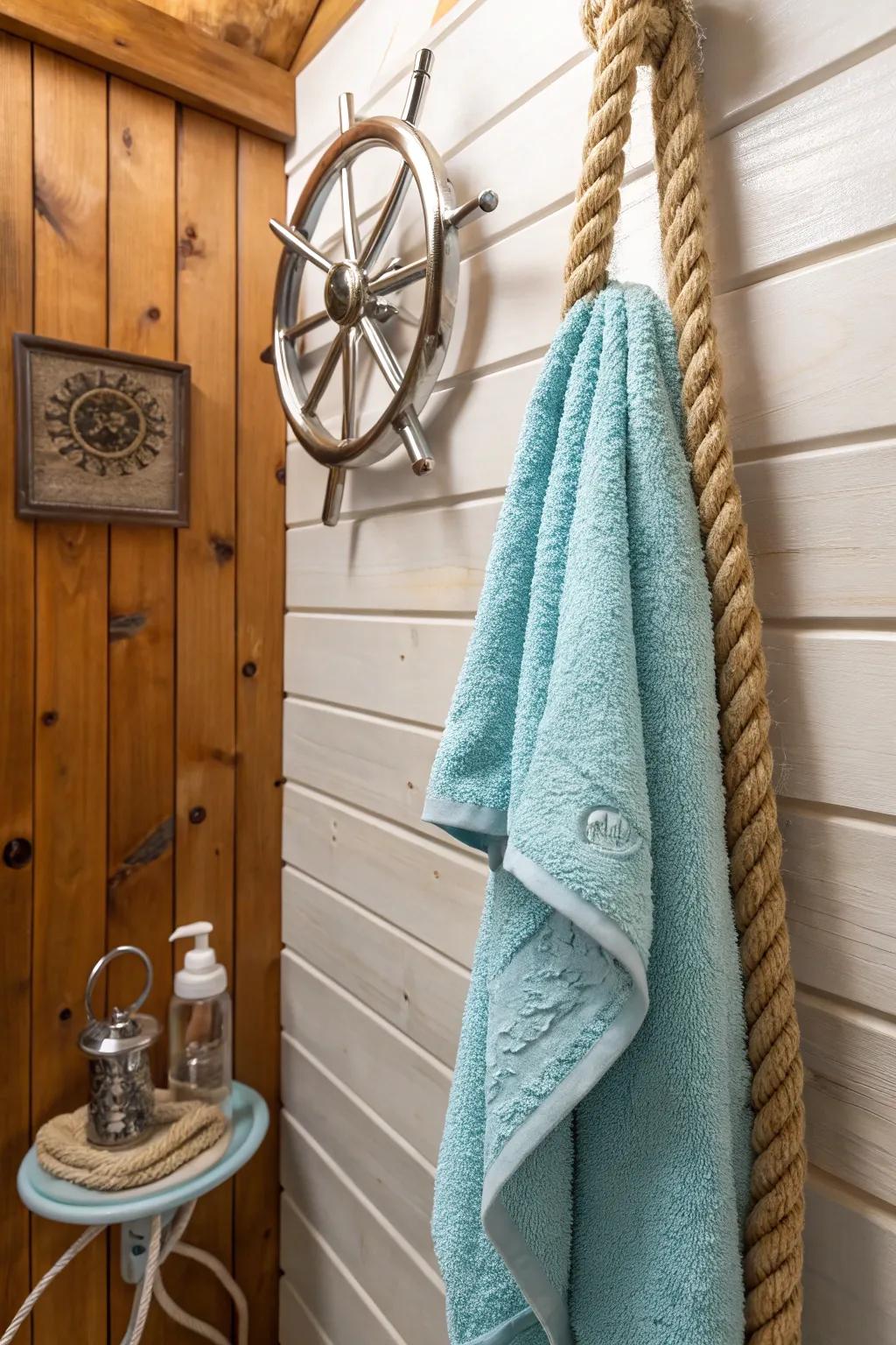 Bring coastal charm with a cloth rope twist.