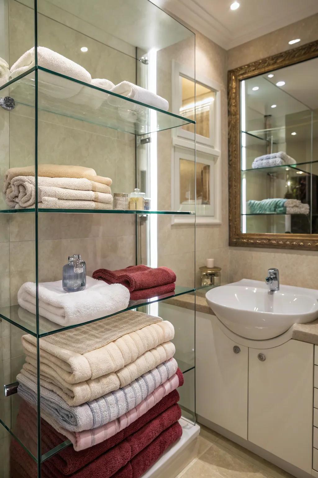 Glass boards provide a modern and sleek storage solution.
