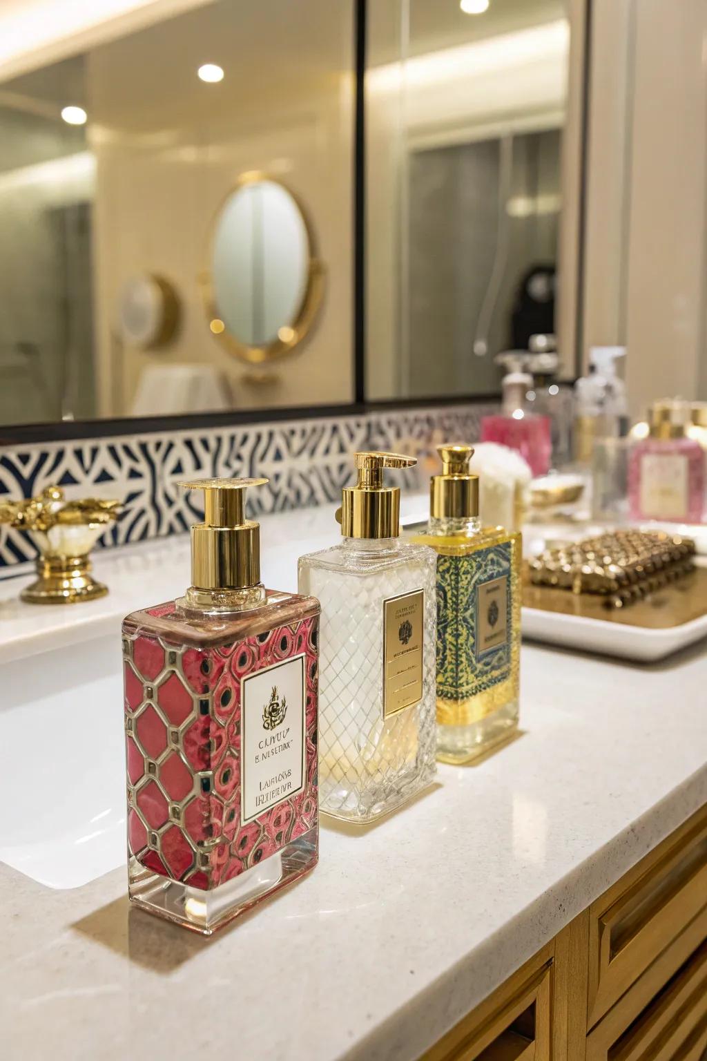 A fragrance station adds a personal and luxurious touch.