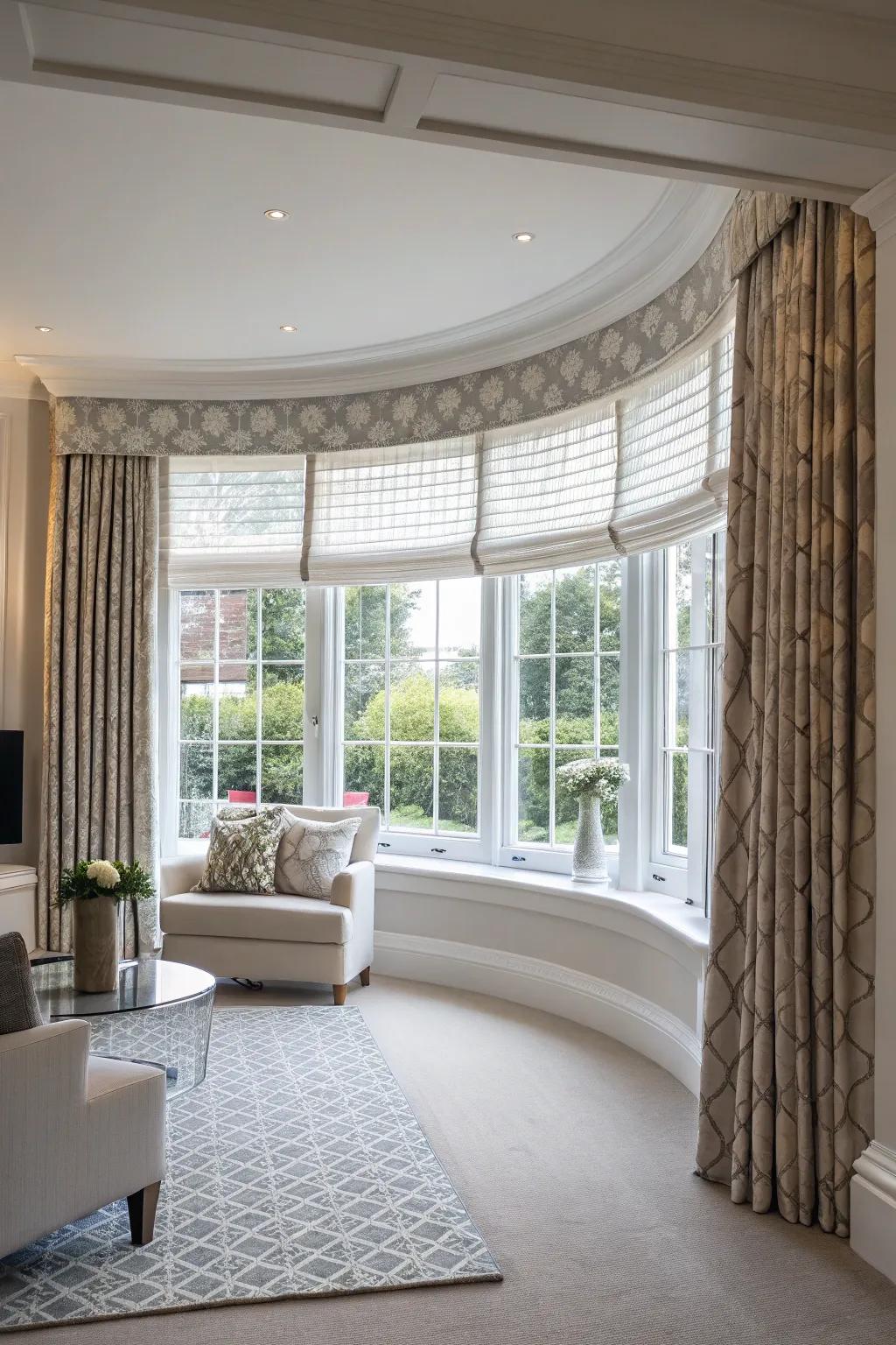 Ring top valances provide a modern touch.