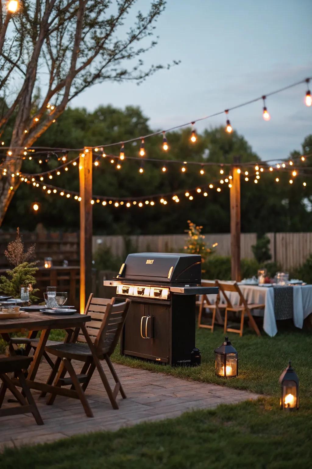 Enhance your BBQ area with strategic illumination.