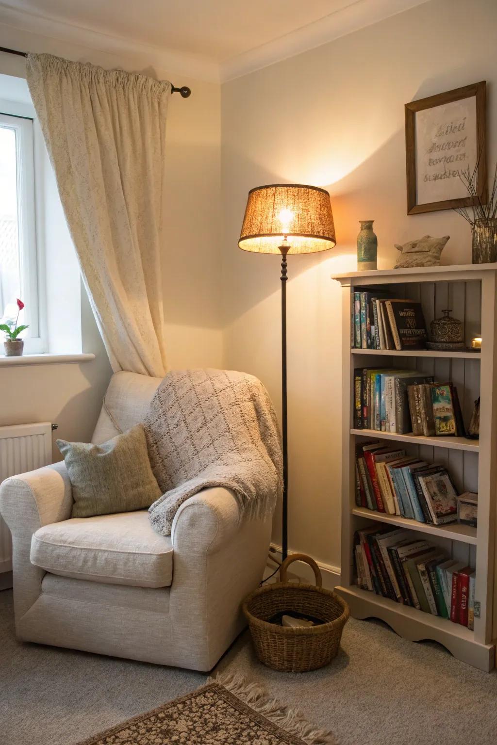 A reading spot light amplifies comfort.