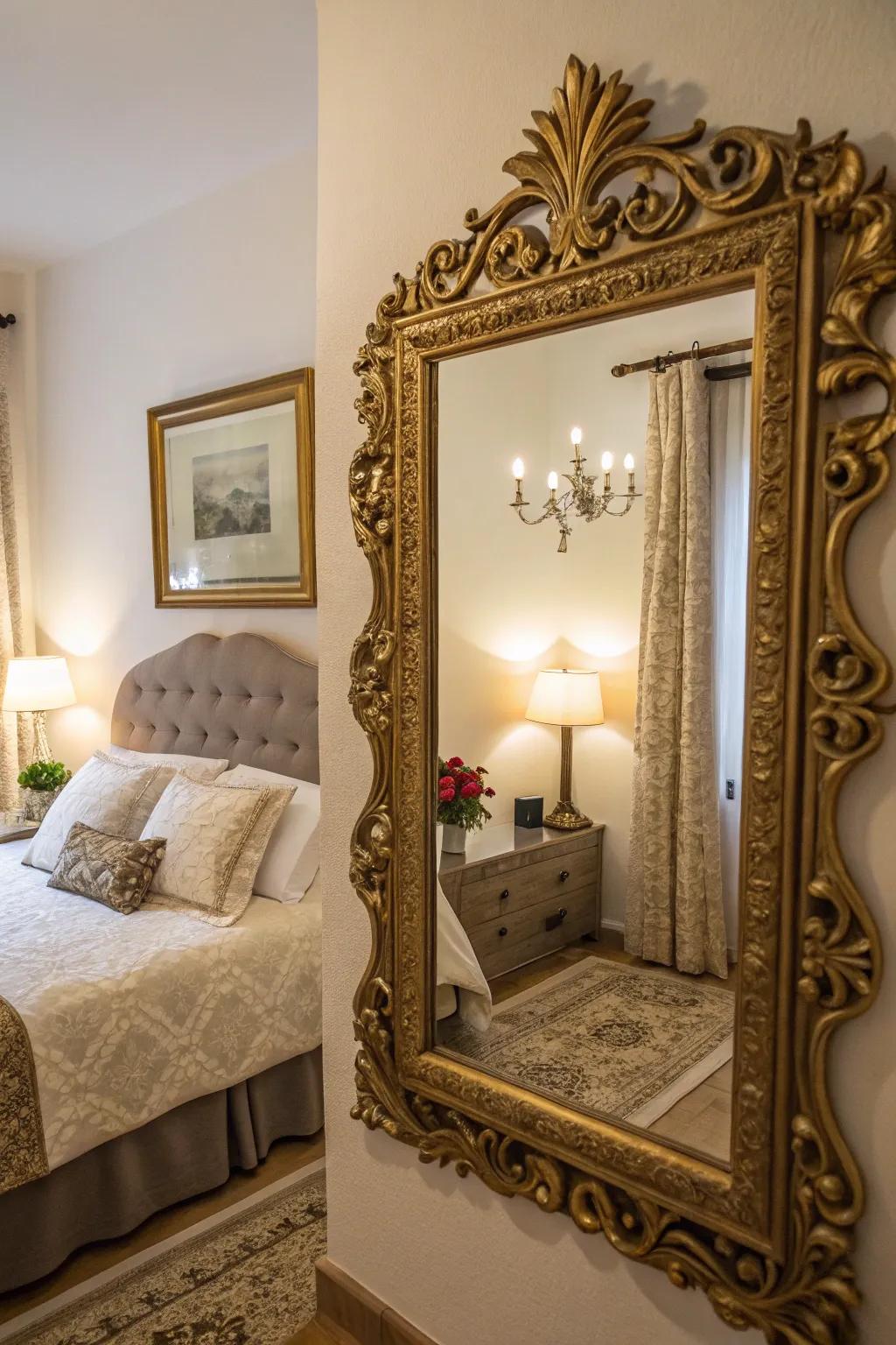 Mirrors as art amplify light and sophistication.