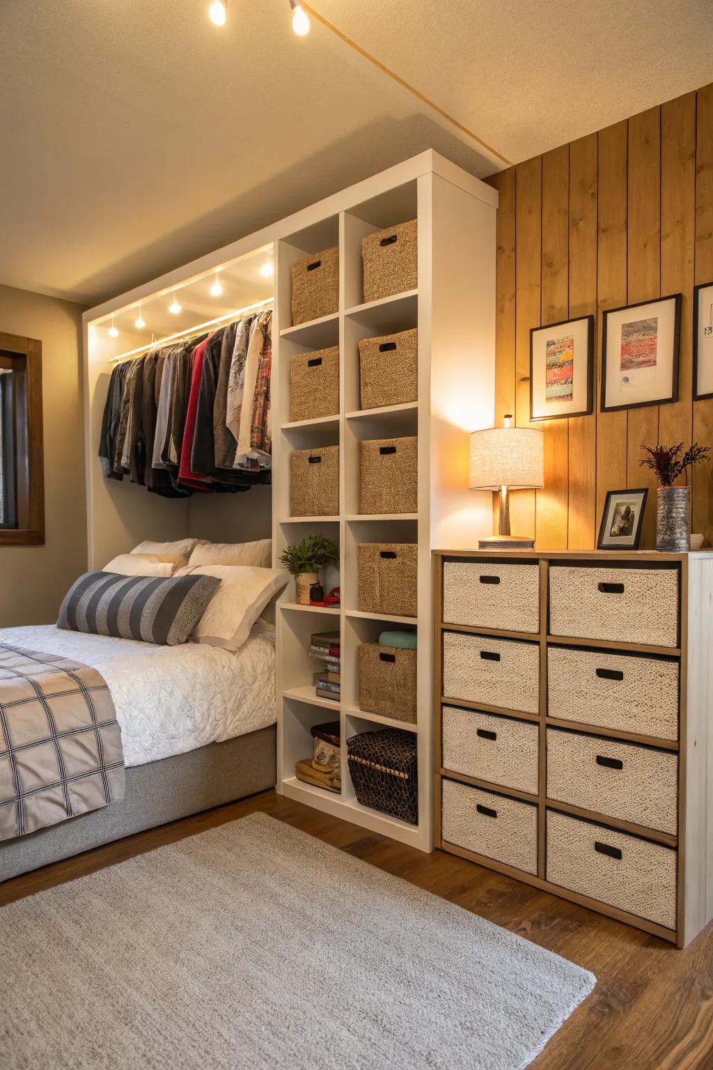Relish adaptability through customizable modular cubbies.