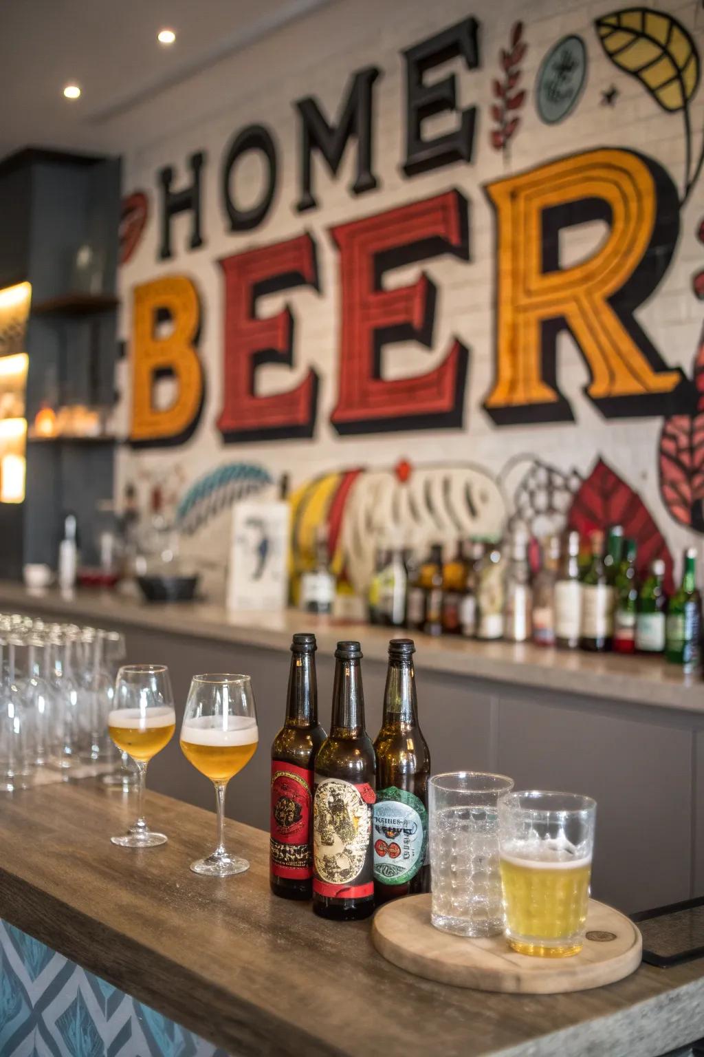Beverage typography art makes a bold statement.