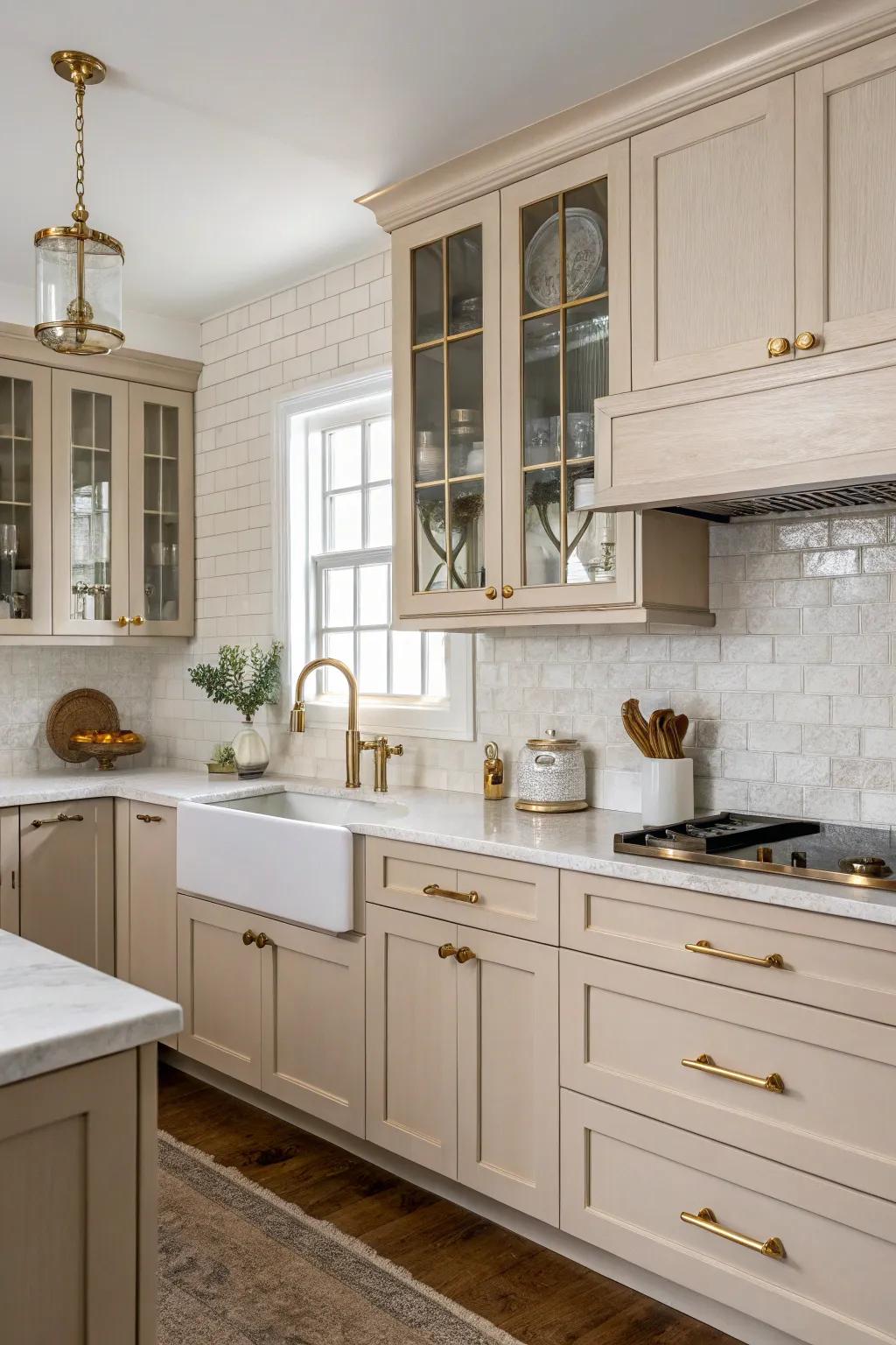 Metallic finishes contribute a hint of luxury to the kitchen.